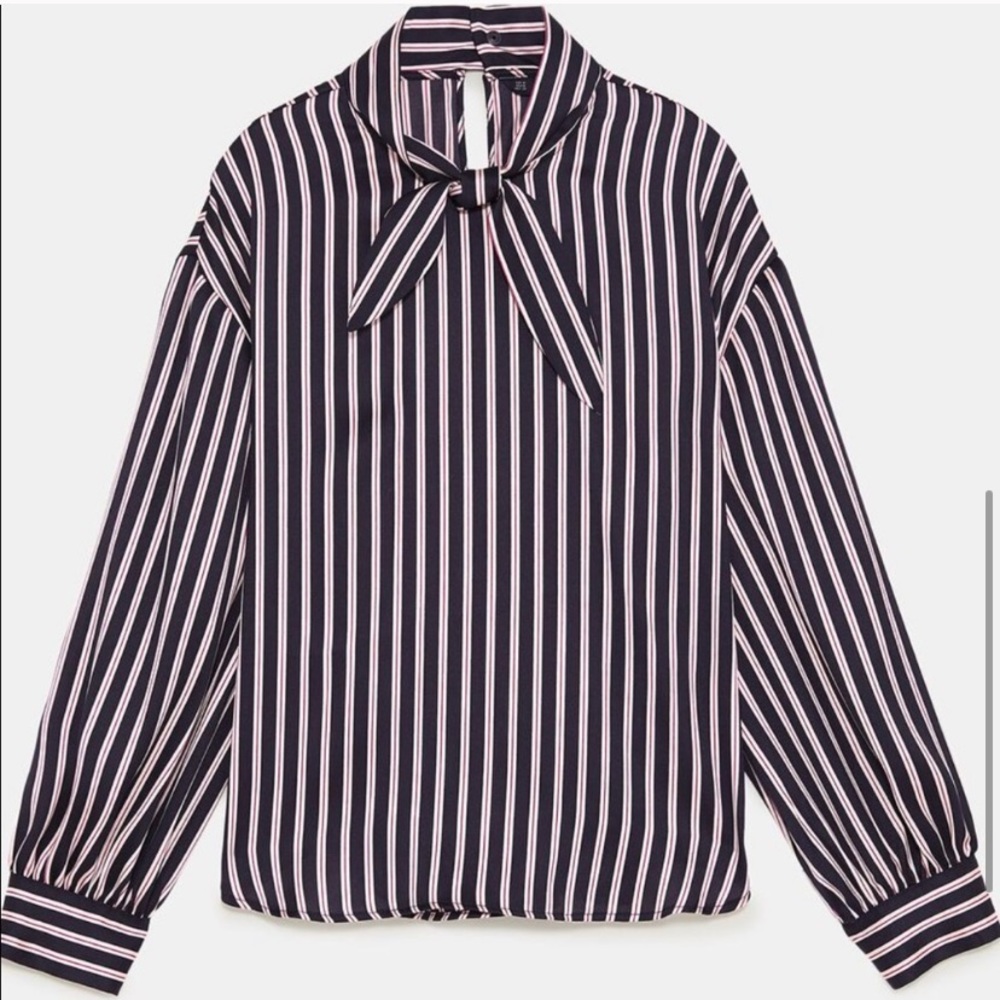 Zara striped top with bow